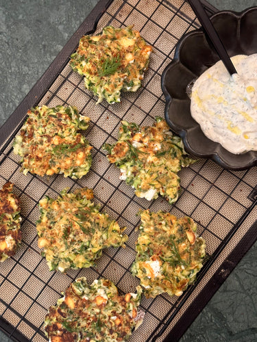 GLUTEN FREE ZUCCHINI FETA FRITTERS