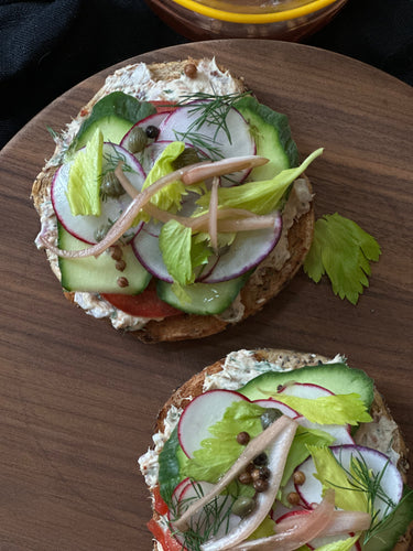 CREAMY SMOKED TROUT BAGELS